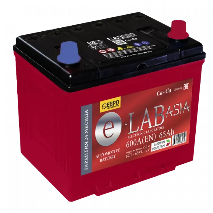 Аккумулятор E-LAB Asia D23 65R обр. пол. 600A 230x173x220
